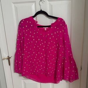Lilly Pulitzer Fuchsia Floral Blouse